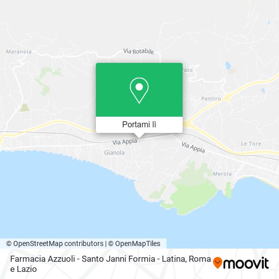 Mappa Farmacia Azzuoli - Santo Janni Formia - Latina