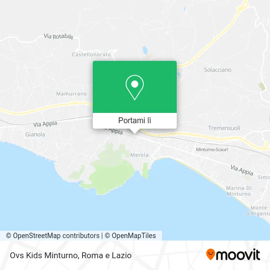Mappa Ovs Kids Minturno