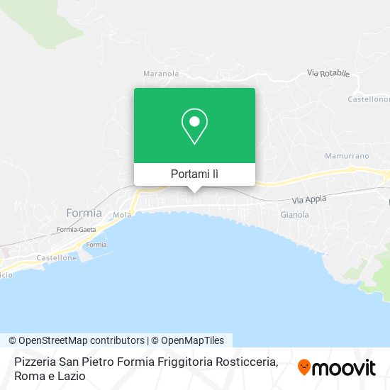 Mappa Pizzeria San Pietro Formia Friggitoria Rosticceria
