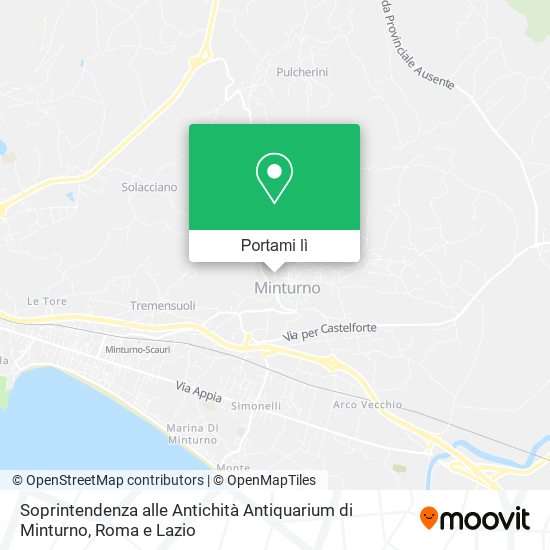Mappa Soprintendenza alle Antichità Antiquarium di Minturno