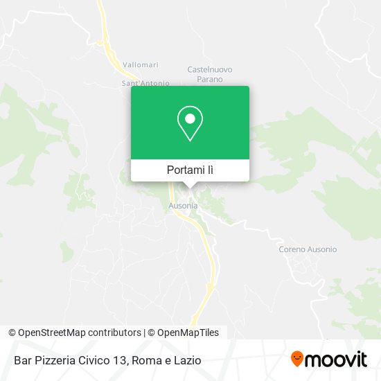 Mappa Bar Pizzeria Civico 13