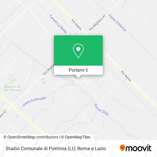 Mappa Stadio Comunale di Pontinia (Lt)