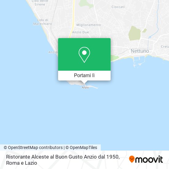 Mappa Ristorante Alceste al Buon Gusto Anzio dal 1950