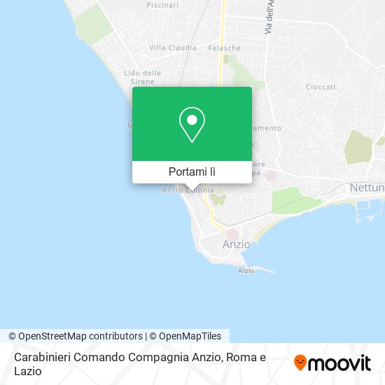 Mappa Carabinieri Comando Compagnia Anzio