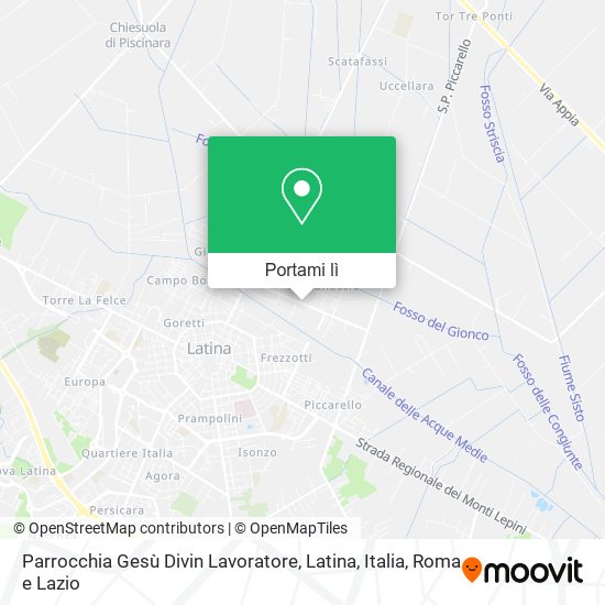 Mappa Parrocchia Gesù Divin Lavoratore, Latina, Italia
