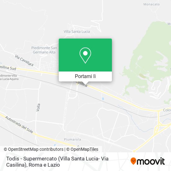Mappa Todis - Supermercato (Villa Santa Lucia- Via Casilina)