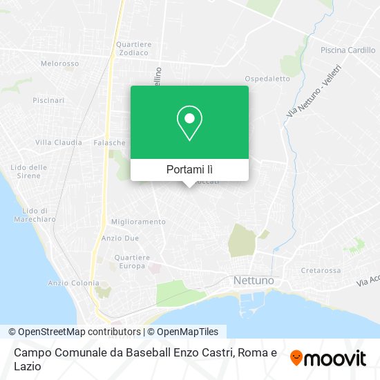 Mappa Campo Comunale da Baseball Enzo Castri