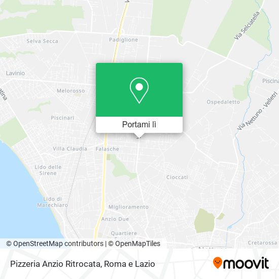 Mappa Pizzeria Anzio Ritrocata