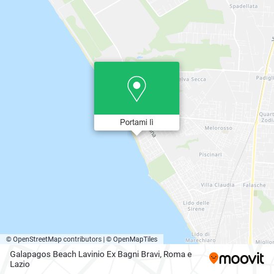 Mappa Galapagos Beach Lavinio Ex Bagni Bravi