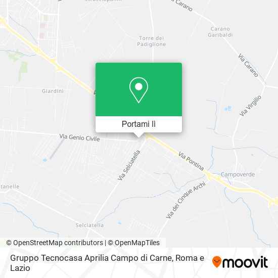 Mappa Gruppo Tecnocasa Aprilia Campo di Carne
