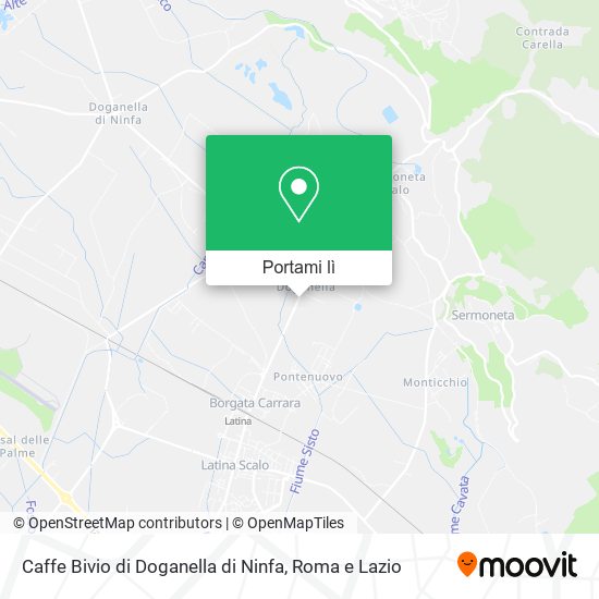 Mappa Caffe Bivio di Doganella di Ninfa
