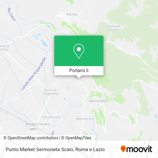 Mappa Punto Market Sermoneta Scalo