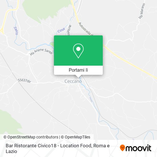 Mappa Bar Ristorante Civico18 - Location Food