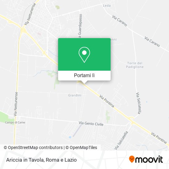 Mappa Ariccia in Tavola