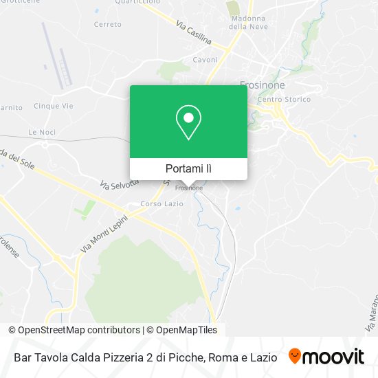 Mappa Bar Tavola Calda Pizzeria 2 di Picche
