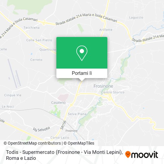 Mappa Todis - Supermercato (Frosinone - Via Monti Lepini)