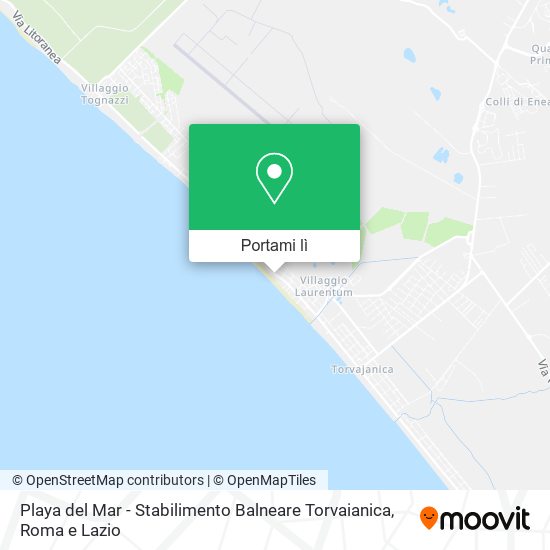 Mappa Playa del Mar - Stabilimento Balneare Torvaianica