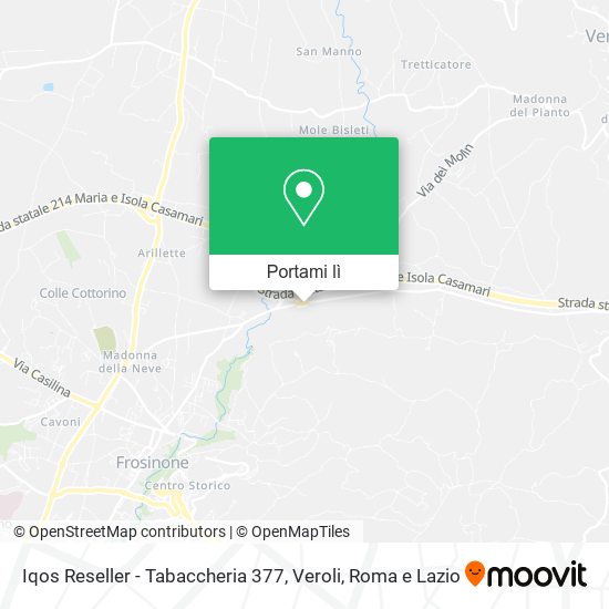Mappa Iqos Reseller - Tabaccheria 377, Veroli