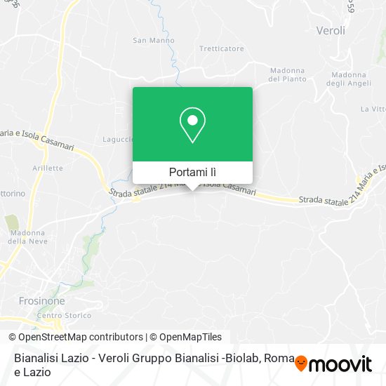 Mappa Bianalisi Lazio - Veroli Gruppo Bianalisi -Biolab