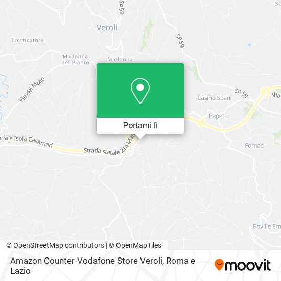 Mappa Amazon Counter-Vodafone Store Veroli