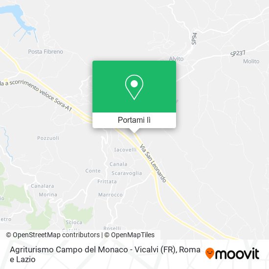 Mappa Agriturismo Campo del Monaco - Vicalvi (FR)