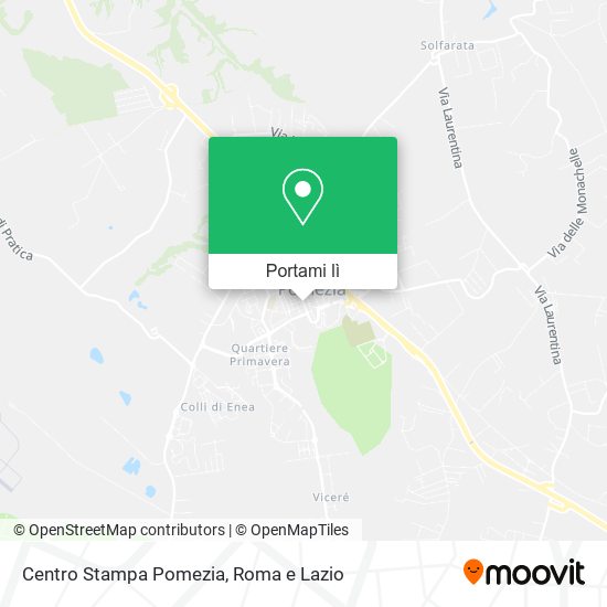 Mappa Centro Stampa Pomezia