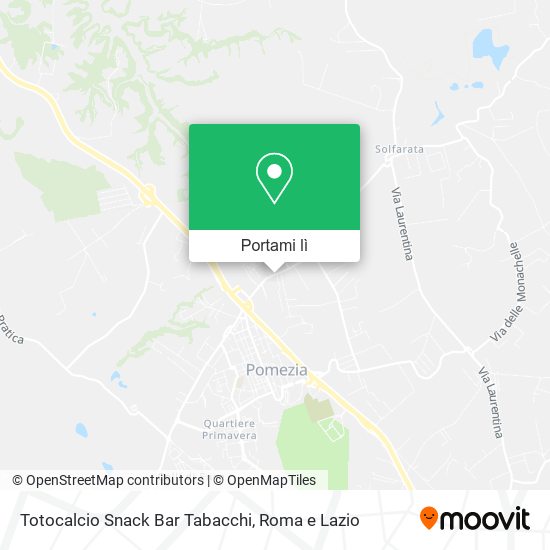 Mappa Totocalcio Snack Bar Tabacchi