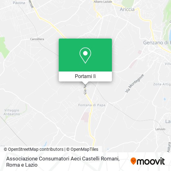 Mappa Associazione Consumatori Aeci Castelli Romani