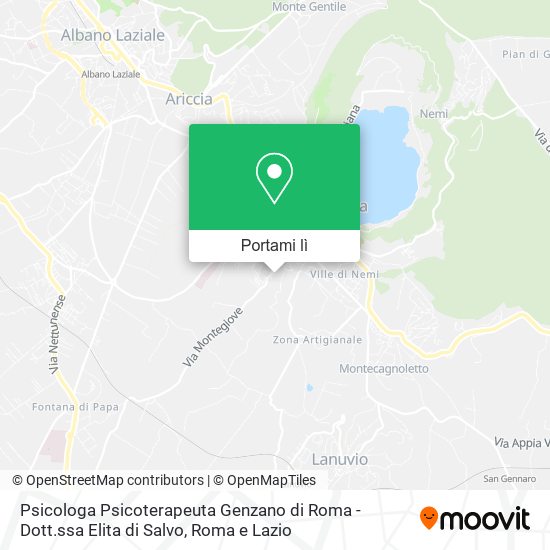 Mappa Psicologa Psicoterapeuta Genzano di Roma - Dott.ssa Elita di Salvo