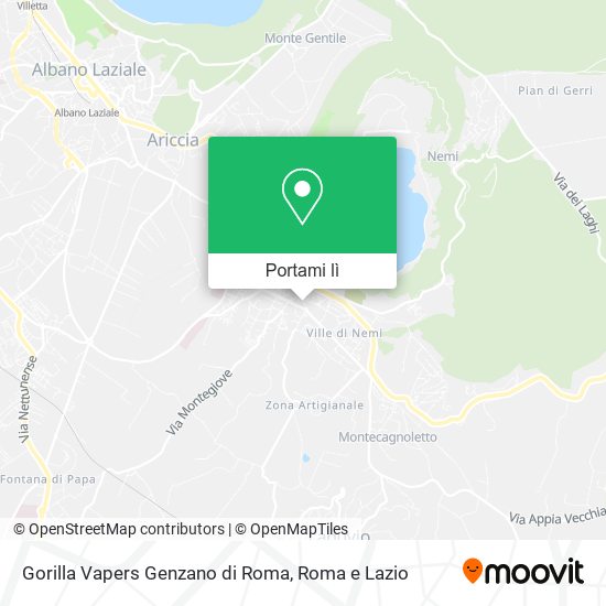 Mappa Gorilla Vapers Genzano di Roma