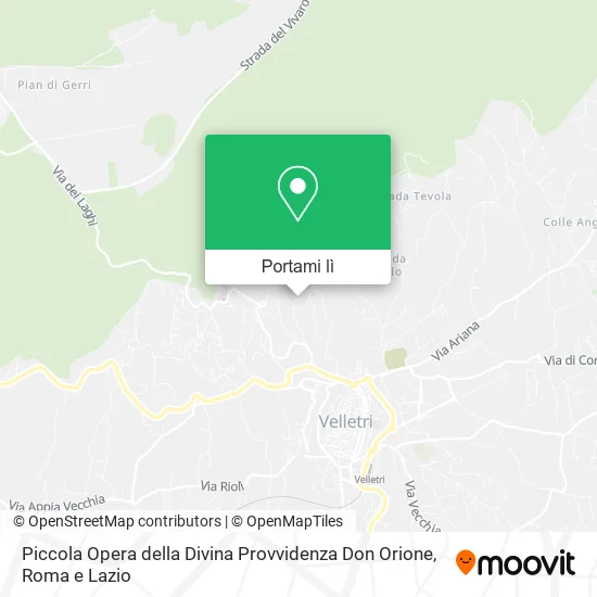 Mappa Piccola Opera della Divina Provvidenza Don Orione