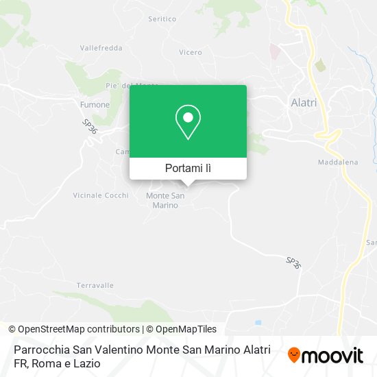 Mappa Parrocchia San Valentino Monte San Marino Alatri FR