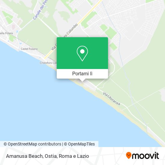 Mappa Amanusa Beach, Ostia