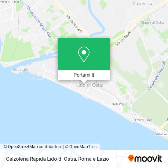 Mappa Calzoleria Rapida Lido di Ostia