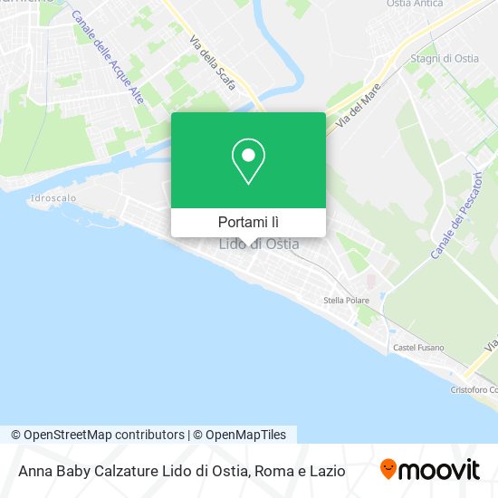 Mappa Anna Baby Calzature Lido di Ostia