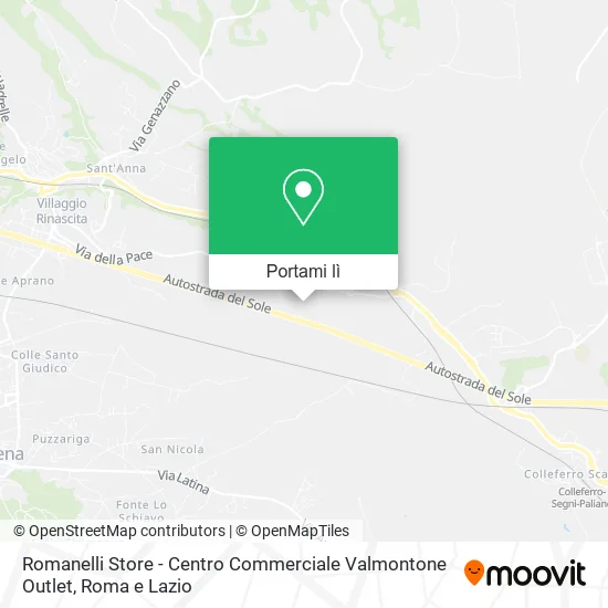 Mappa Romanelli Store - Centro Commerciale Valmontone Outlet