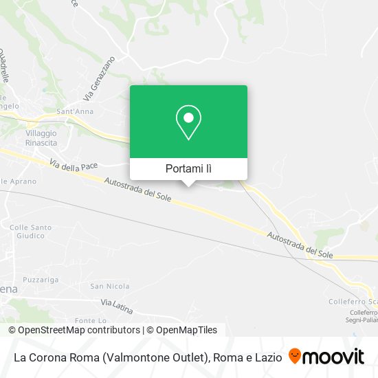 Mappa La Corona Roma (Valmontone Outlet)