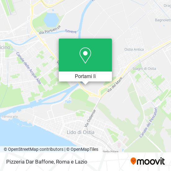 Mappa Pizzeria Dar Baffone