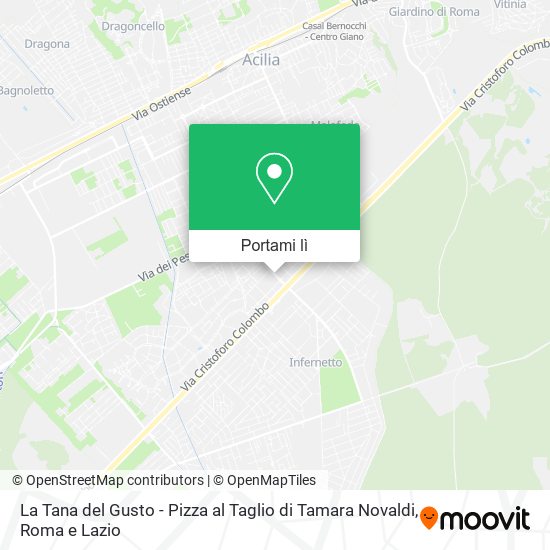 Mappa La Tana del Gusto - Pizza al Taglio di Tamara Novaldi