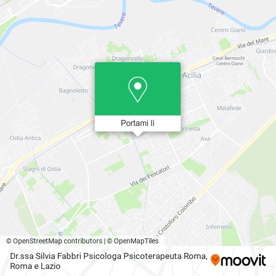 Mappa Dr.ssa Silvia Fabbri Psicologa Psicoterapeuta Roma