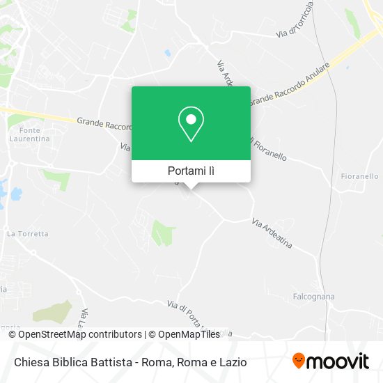 Mappa Chiesa Biblica Battista - Roma