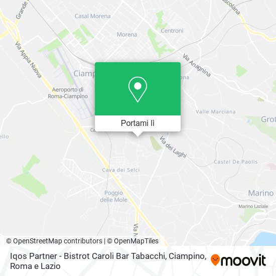 Mappa Iqos Partner - Bistrot Caroli Bar Tabacchi, Ciampino