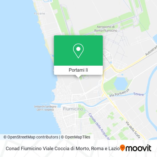 Mappa Conad Fiumicino Viale Coccia di Morto