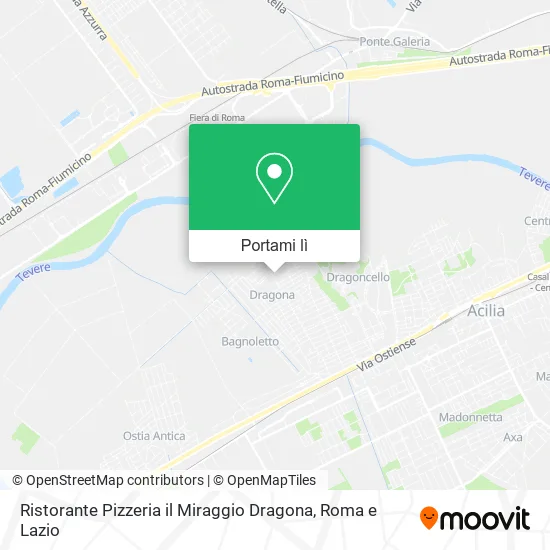 Mappa Ristorante Pizzeria il Miraggio Dragona