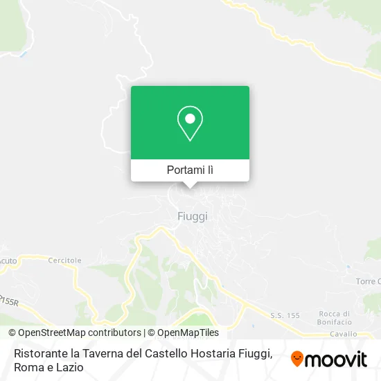 Mappa Ristorante la Taverna del Castello Hostaria Fiuggi