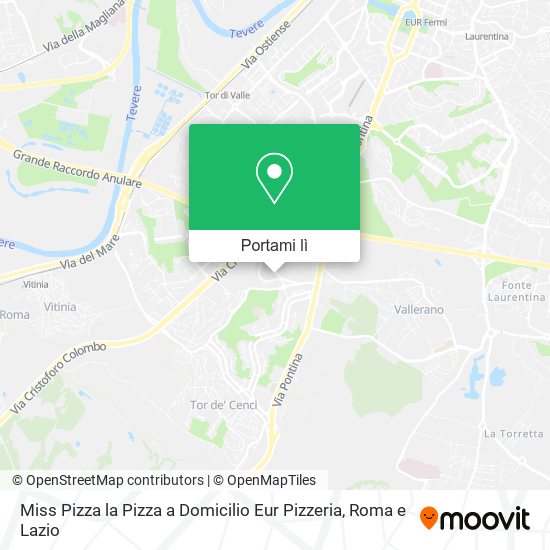 Mappa Miss Pizza la Pizza a Domicilio Eur Pizzeria