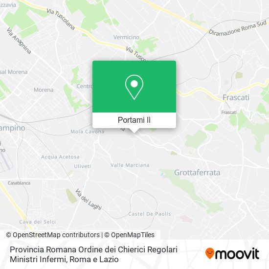 Mappa Provincia Romana Ordine dei Chierici Regolari Ministri Infermi