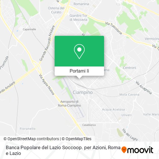 Mappa Banca Popolare del Lazio Soccoop. per Azioni