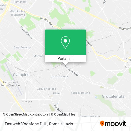 Mappa Fastweb Vodafone DHL