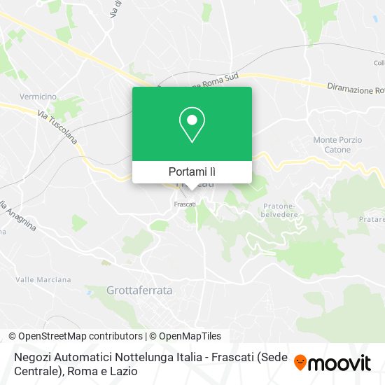 Mappa Negozi Automatici Nottelunga Italia - Frascati (Sede Centrale)